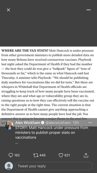 Covid 19 vaccine vaccination numbers, why won't they tell us?
