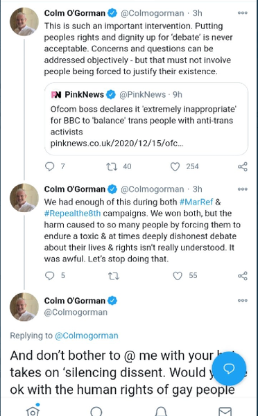John Nicholson MP doesn't think the BBC should have to balance it's reports on trans issues.