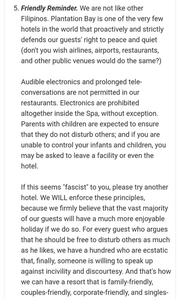Resort manager has a point?
