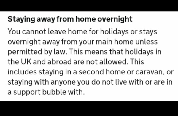 You CAN stay overnight with support bubble