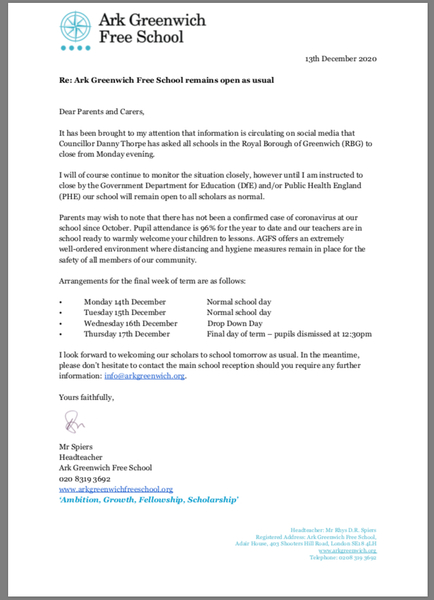 Greenwich schools closing tomorrow