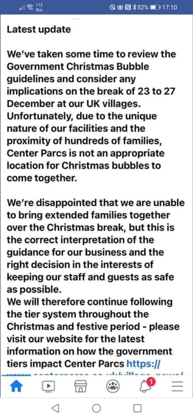 Center parks - (first world Christmas problems)