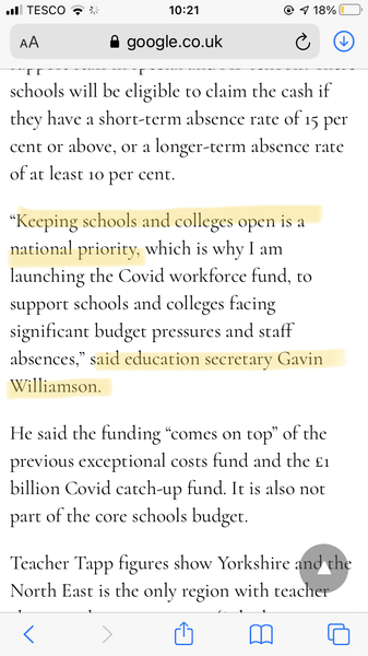 No longer a national priority to keep schools open