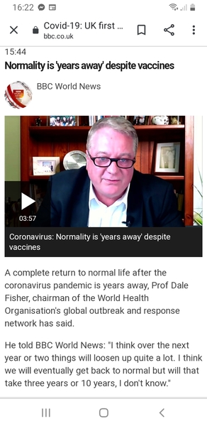 Right, the vaccine is coming - when we get our normality back?