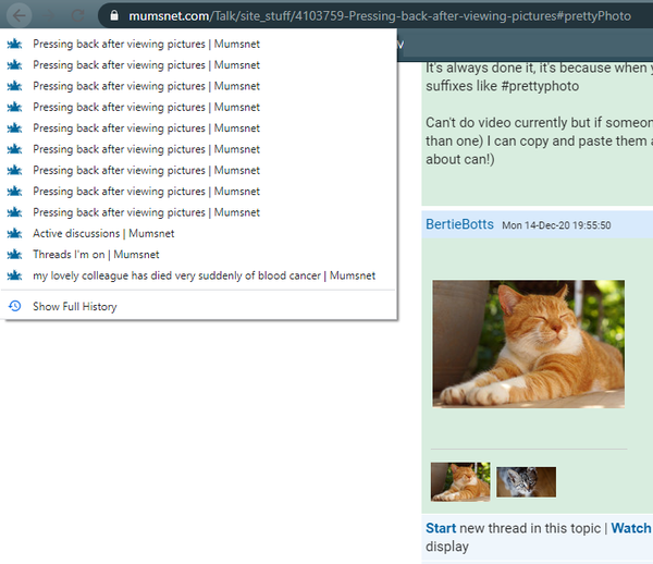 Pressing back after viewing pictures