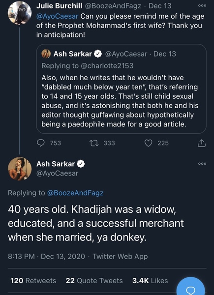 to think Julie Birchill has used Islamophobia to publicise her new book?
