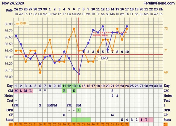 Tracking your cycle and possible BFP using RHR - part 4