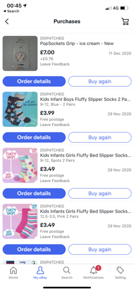 Your last 4 ebay buys? And let's guess your age!