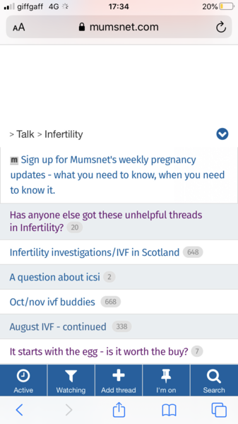 Has anyone else got these unhelpful threads in Infertility?