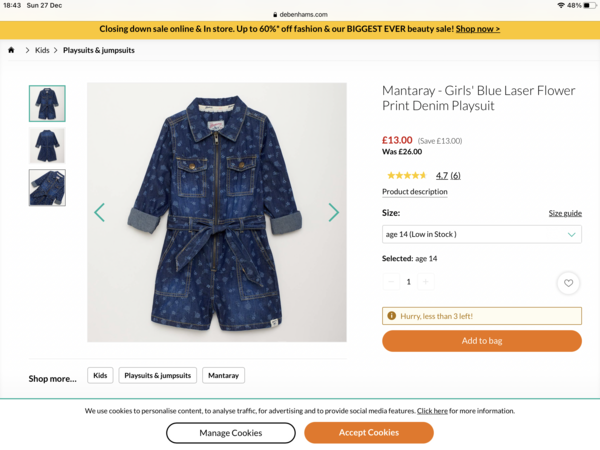 Do short denim dungarees exist for 14 year olds?