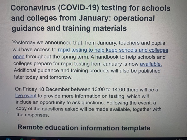 The government wants YOU to volunteer as a school covid tester