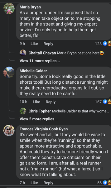 Run like a boy...The comments 😆