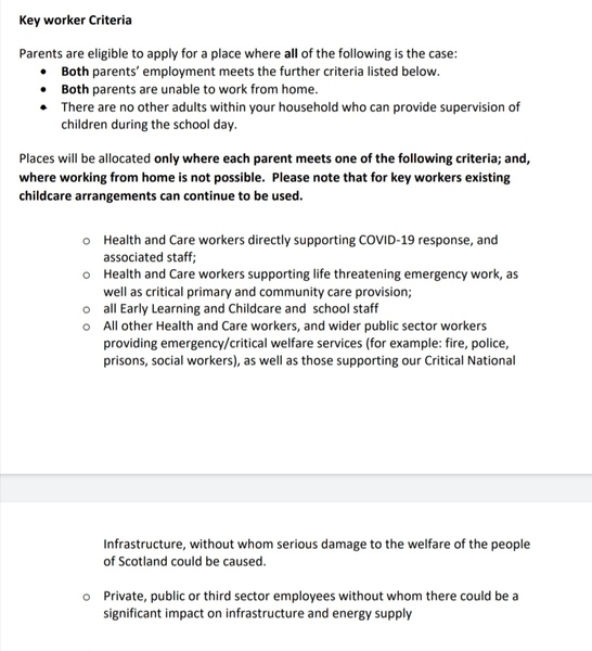 Essential childcare only in tier 4