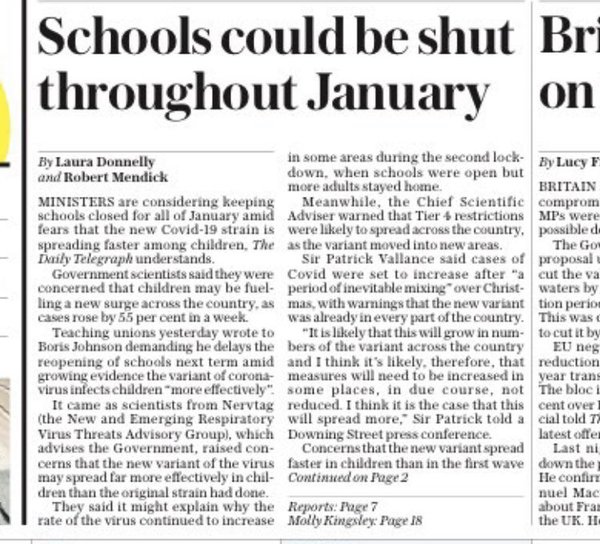 No longer a national priority to keep schools open
