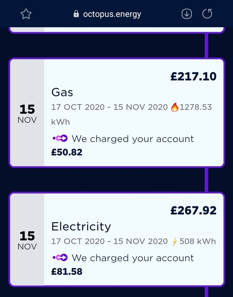 Gas and Electricity cost