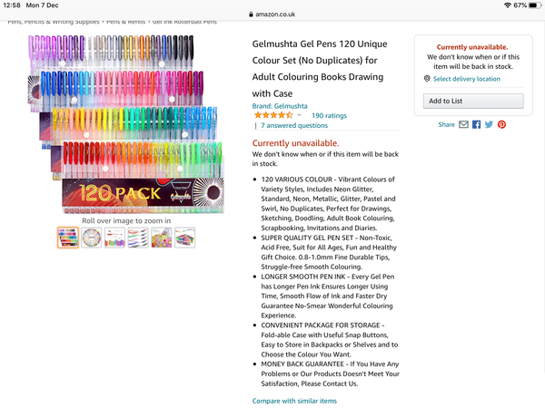 Please recommend some good quality adult colouring books and pens