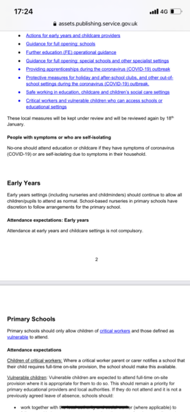 What about nurseries in closed primary school areas?