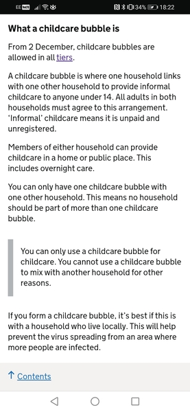 Xmas & childcare bubbles