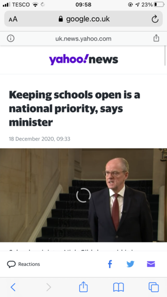 No longer a national priority to keep schools open