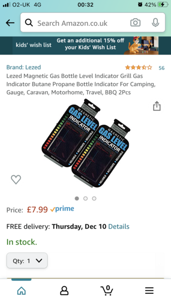 House Gas Bottles - measuring fullness?