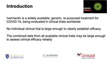WHO-commissioned research into Ivermectin - promising results so far as a preventative and treatment for Covid 19