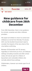 Essential childcare only in tier 4