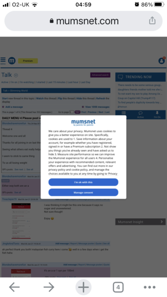 Cookie message all the time?