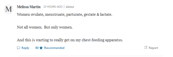A war of words is beginning to wipe women out of existence, Janice Turner in the Times