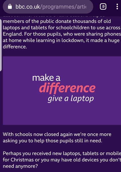 If you had spare 1 year oldandroid tablets where would you donate?