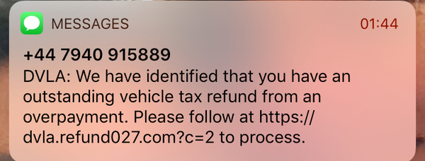 DVLA text SCAM