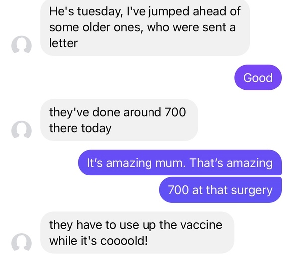 1.5 million people vaccinated already - brilliant!