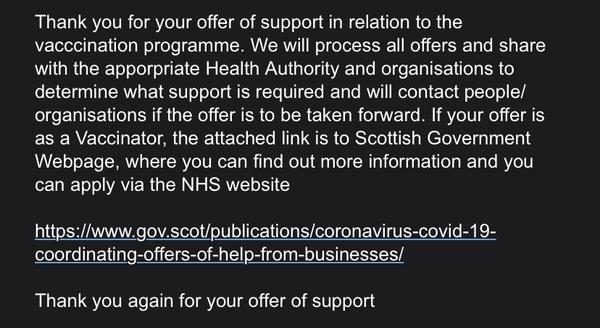 Vaccination plans for Scotland