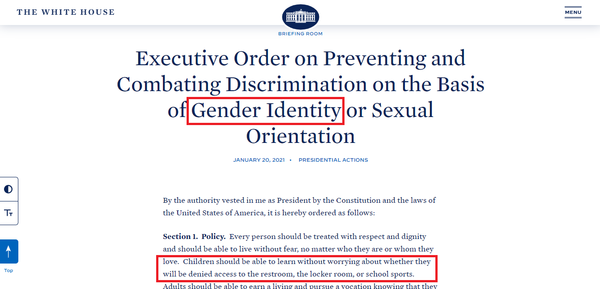 Biden has completely obliterated woman’s sex based protections as he said he would do.