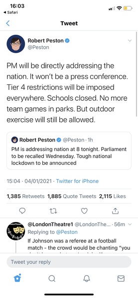 What is Robert Peston saying?