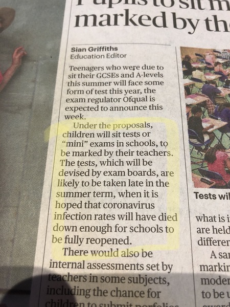 Exams cancelled