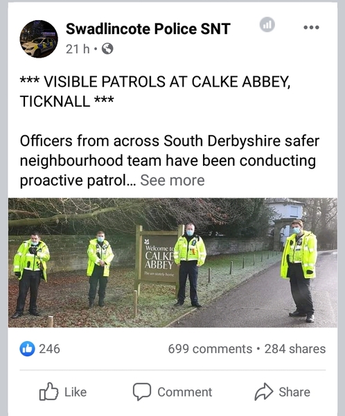 Derbyshire Police Patrolling National Trust Sites