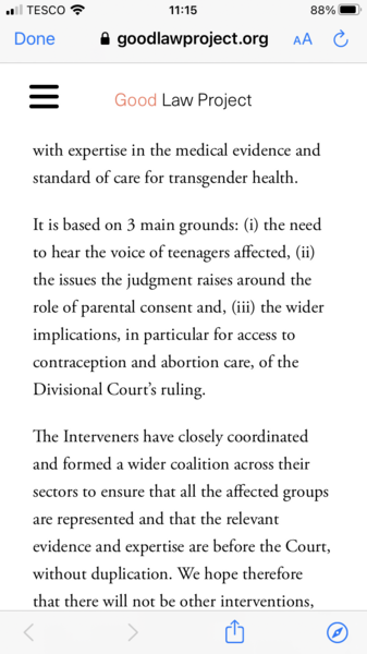NEW: Grounds in support of intervention in the Bell v Tavistock JR appeal published