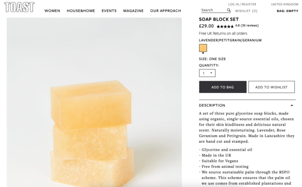 Soap like Toast sells