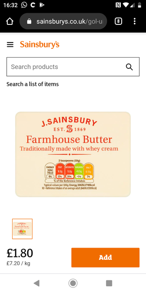 Butter-what's your favourite and how much is it?