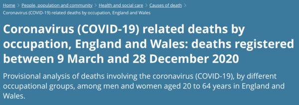 New data reveals jobs with highest death rate from coronavirus
