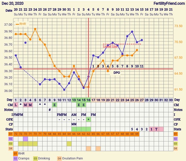 Tracking your cycle and possible BFP using RHR - part 5