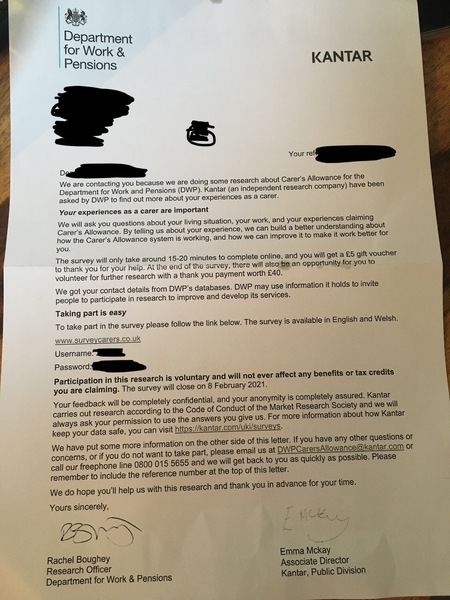 Is this a scam? Kantar and DWP