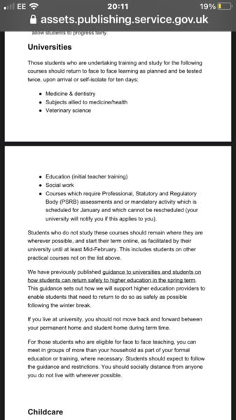 Study in the time of COVID-19 (2019/20 intake): lockdown restrictions, relaxation of rules and repeat... And will the Grinch government cancel Christmas?