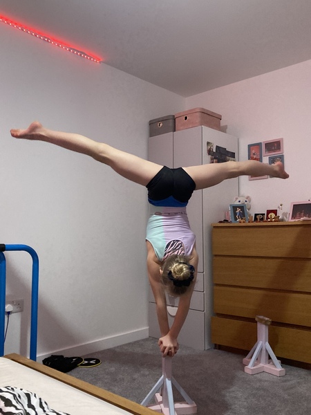 My child hand-stands 500 times a day.