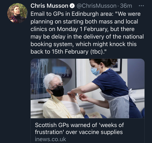 Vaccination plans for Scotland