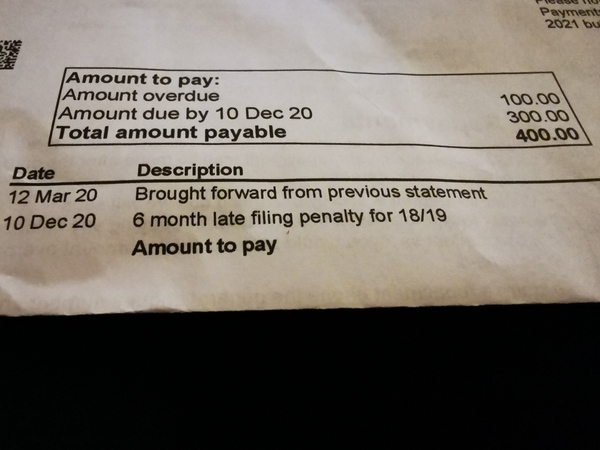 Self assessment statement says I owe 400 quid!