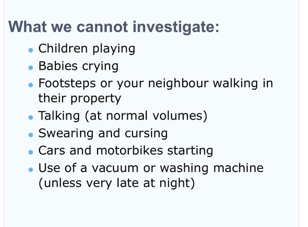 To not expect neighbour to use washing machine overnight