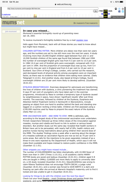 Mumsnet 20 years ago.