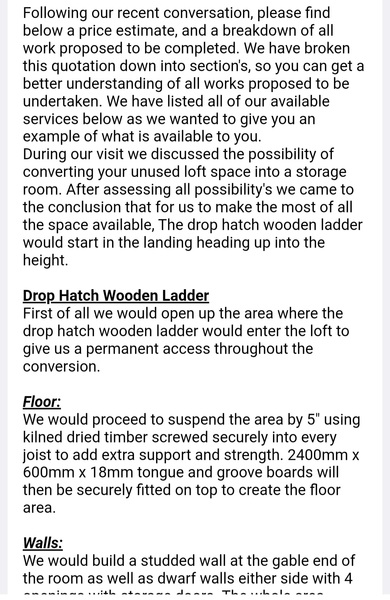 Deluxe Storage Room in loft quote?