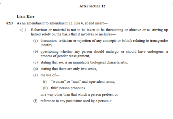 Hate Crime Bill at Scottish parliament - Johann Lamont adding 'sex'